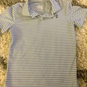 Boys under armour polo grey/white